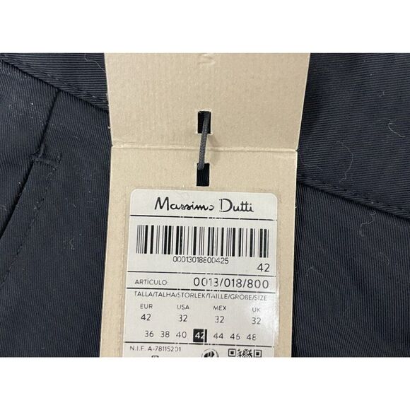 Massimo Dutti Men Dress Pants trouser EU 42 US 32 Black Relaxed Fit 0013/018 NWT - Picture 6 of 12